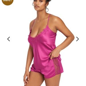 Erina Satin and Lace Cami and Short Set from Frederick's of Hollywood